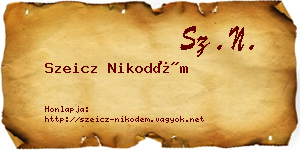 Szeicz Nikodém névjegykártya
